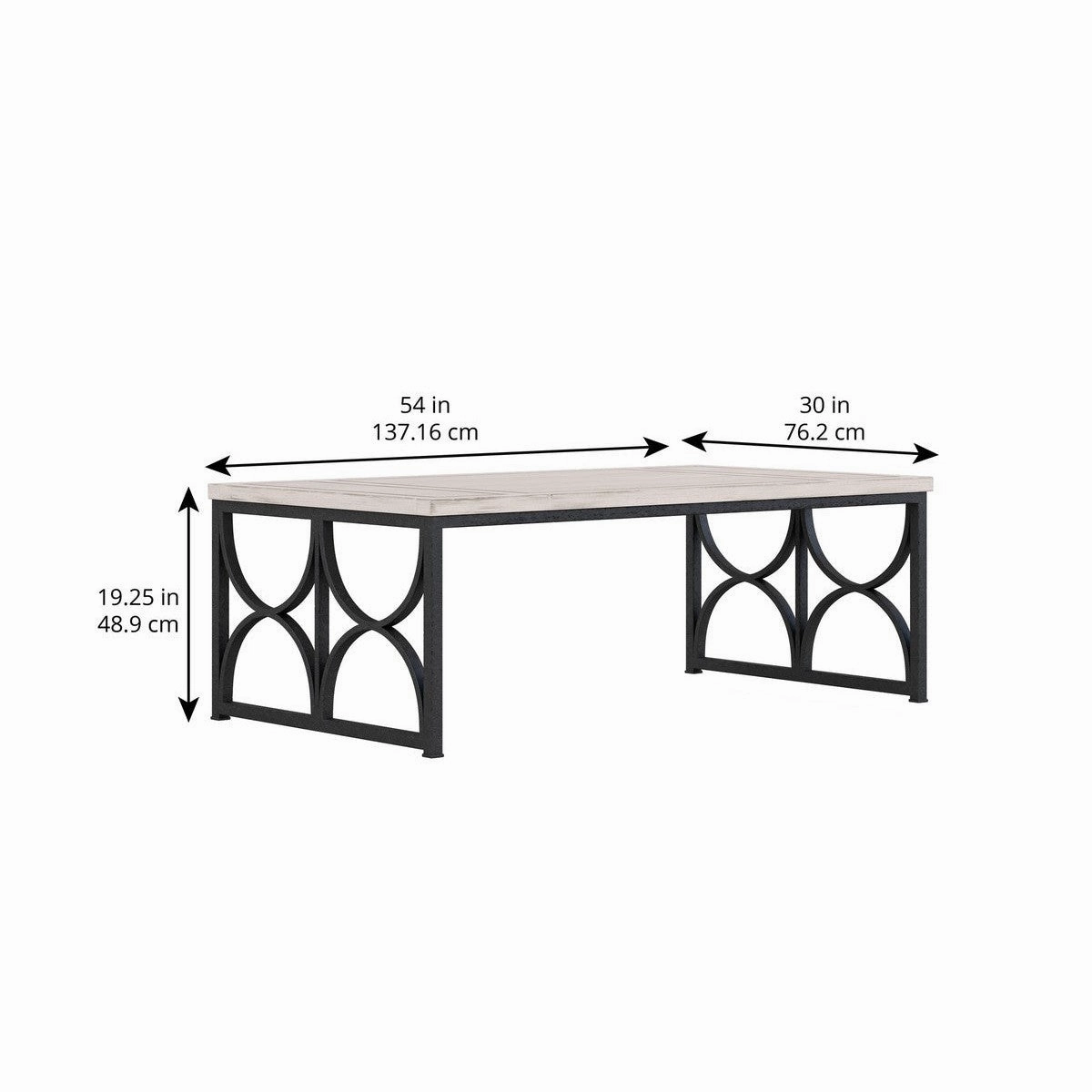 Alcove Metal Cocktail Table - White