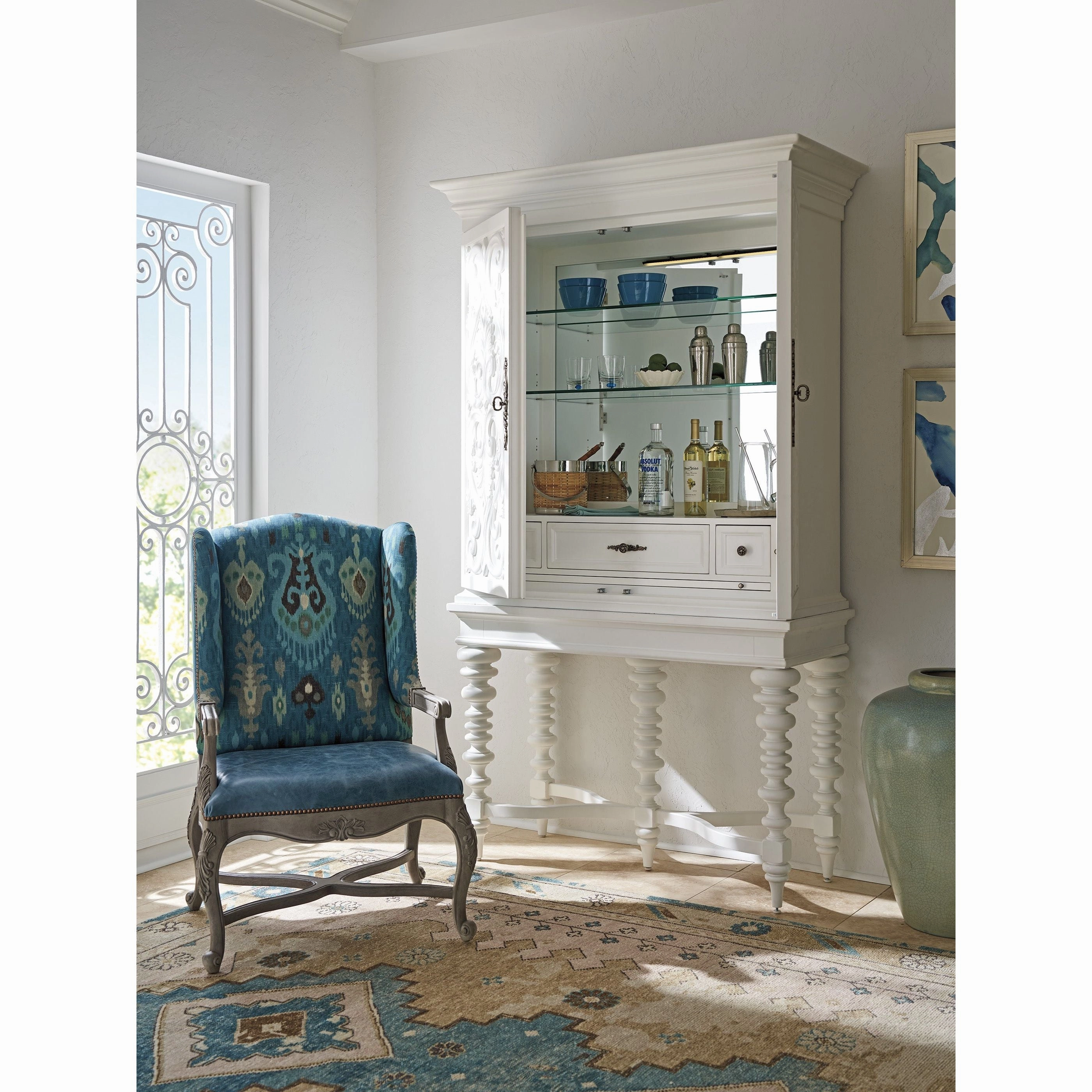 Arezzo Bar Cabinet - Polo Mallet White