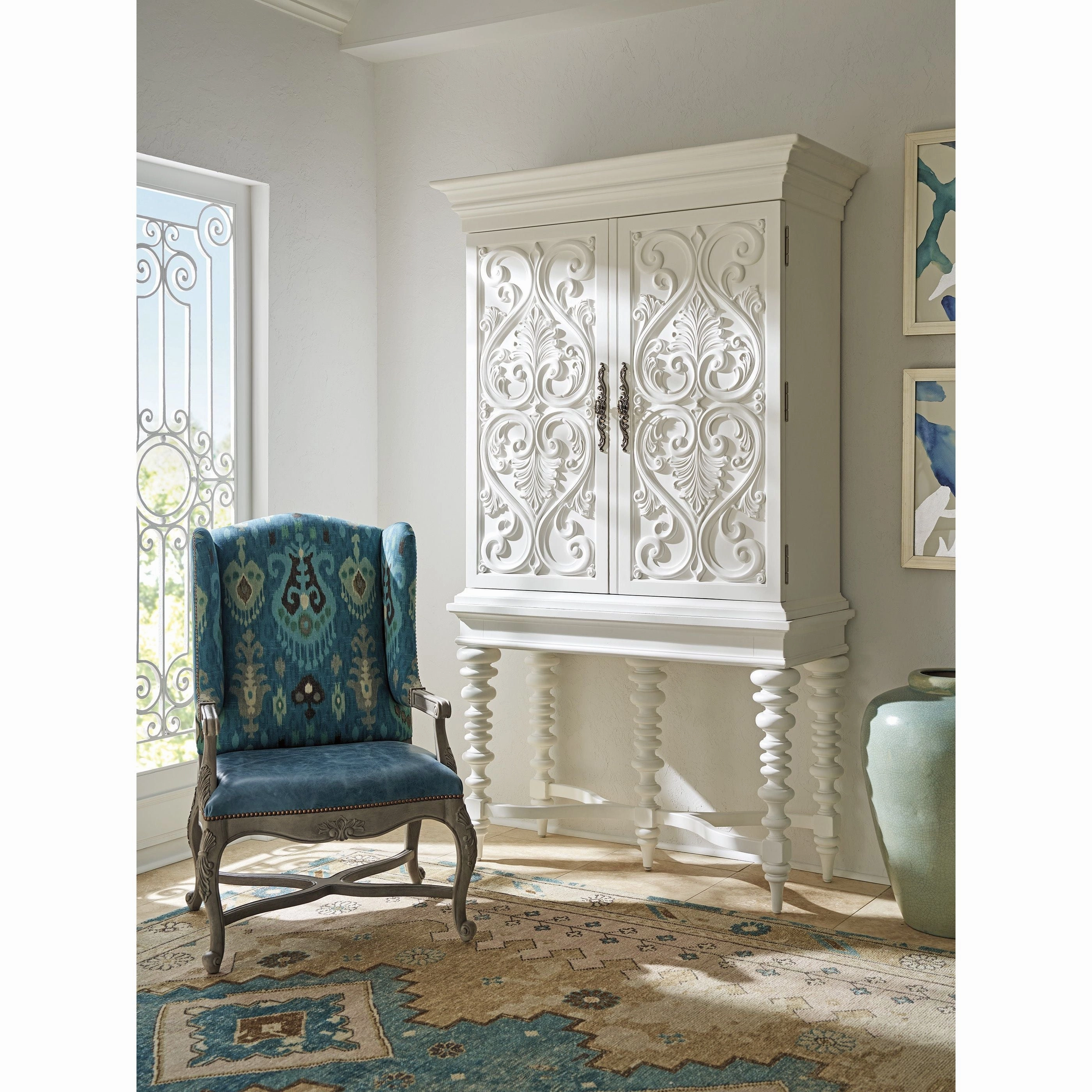 Arezzo Bar Cabinet - Polo Mallet White