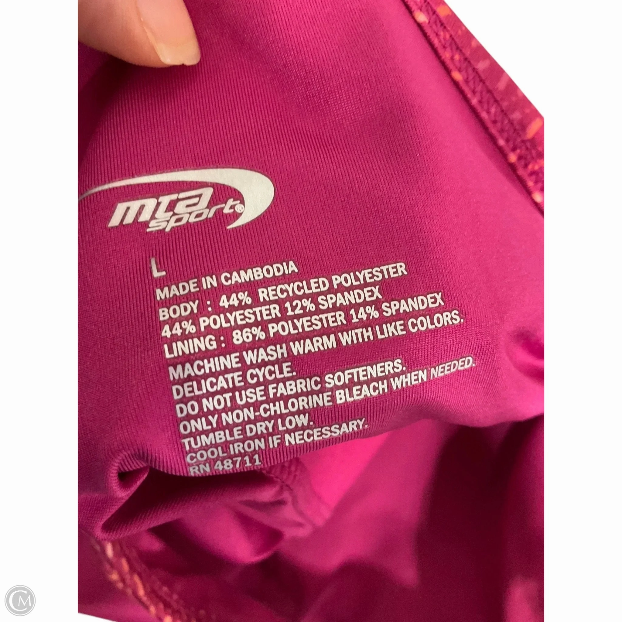 Athletic Bra By Mia In Orange & Pink. Size: L