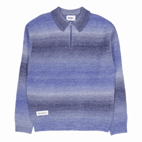 Beams 1/4 Zip Knit Polo Blue