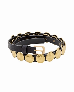 Black Trinidad Thin Washed Leather Belt