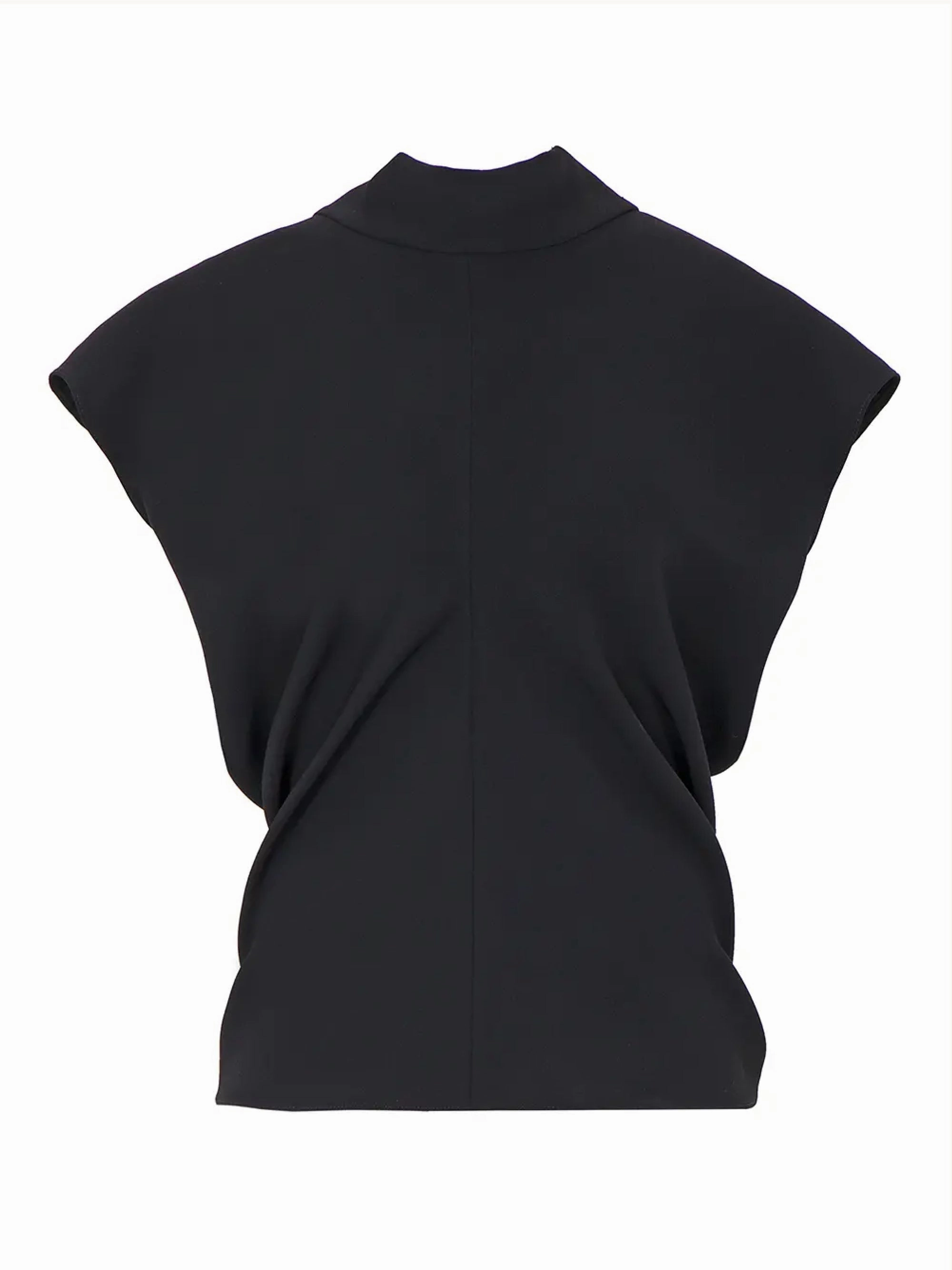 Blouse with Ruffle and Black Bow