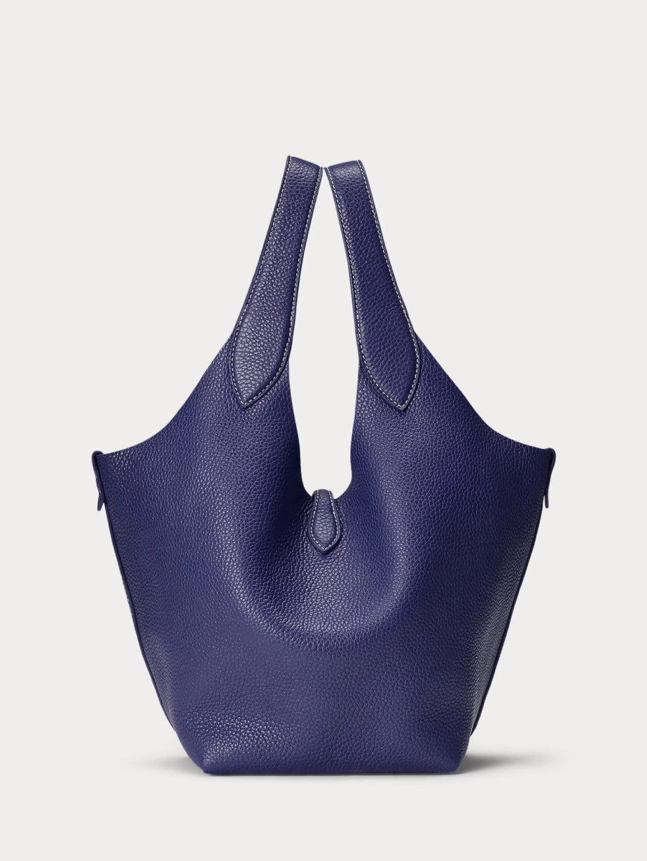 Blue Hammered Leather Bag