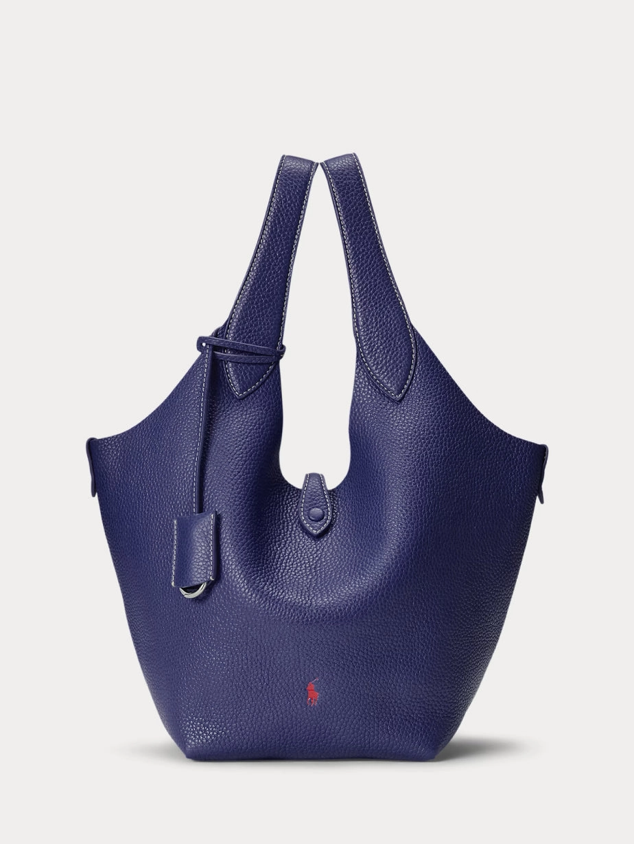 Blue Hammered Leather Bag