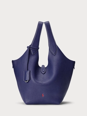 Blue Hammered Leather Bag