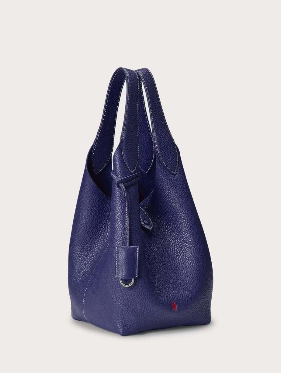 Blue Hammered Leather Bag