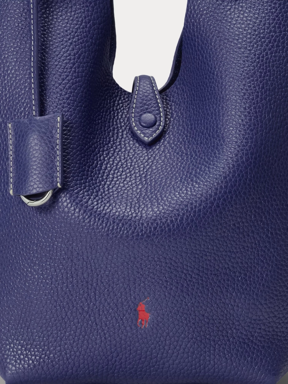 Blue Hammered Leather Bag
