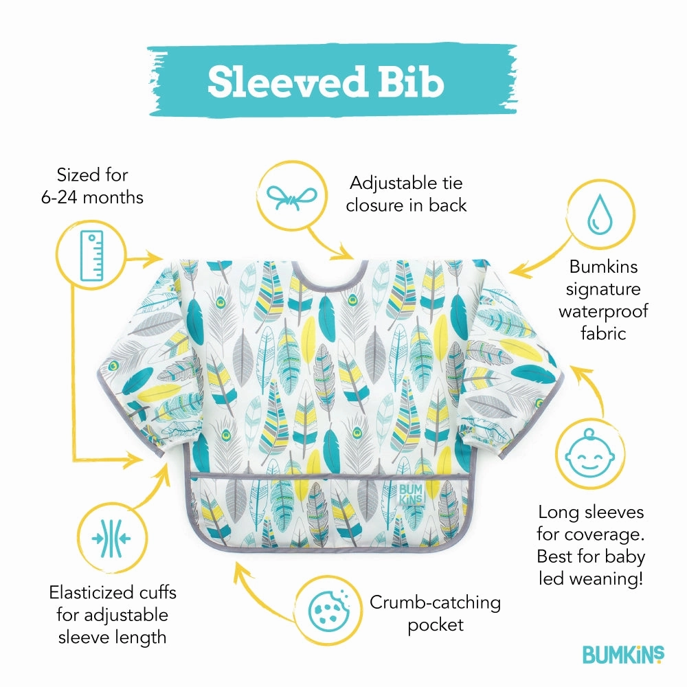 Bumkins Waterproof Sleeved Bib VARIOUS STYLES