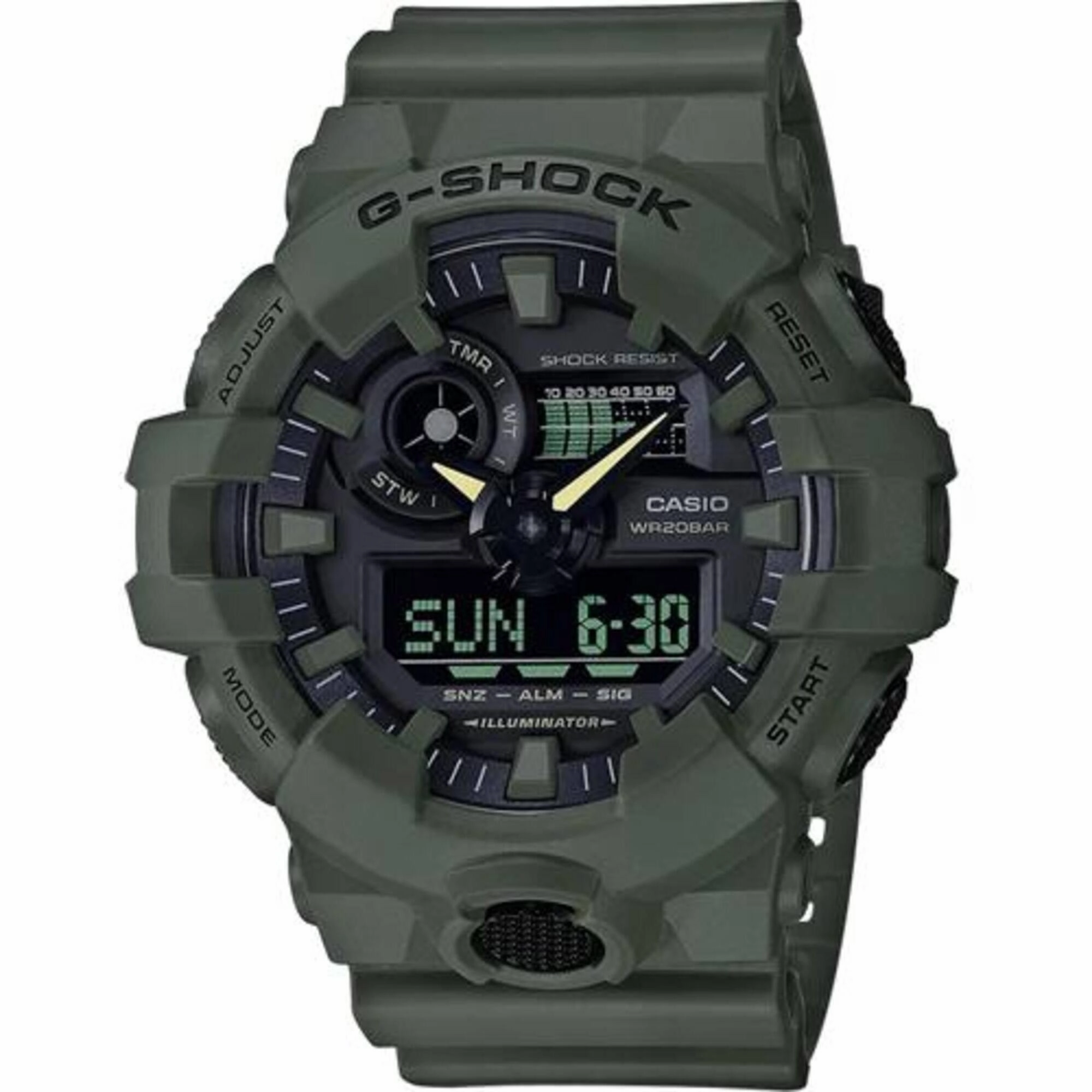 Casio Men's Dive Watch - G-Shock Olive Green Resin Strap Shock Resistant | GA700UC-3A