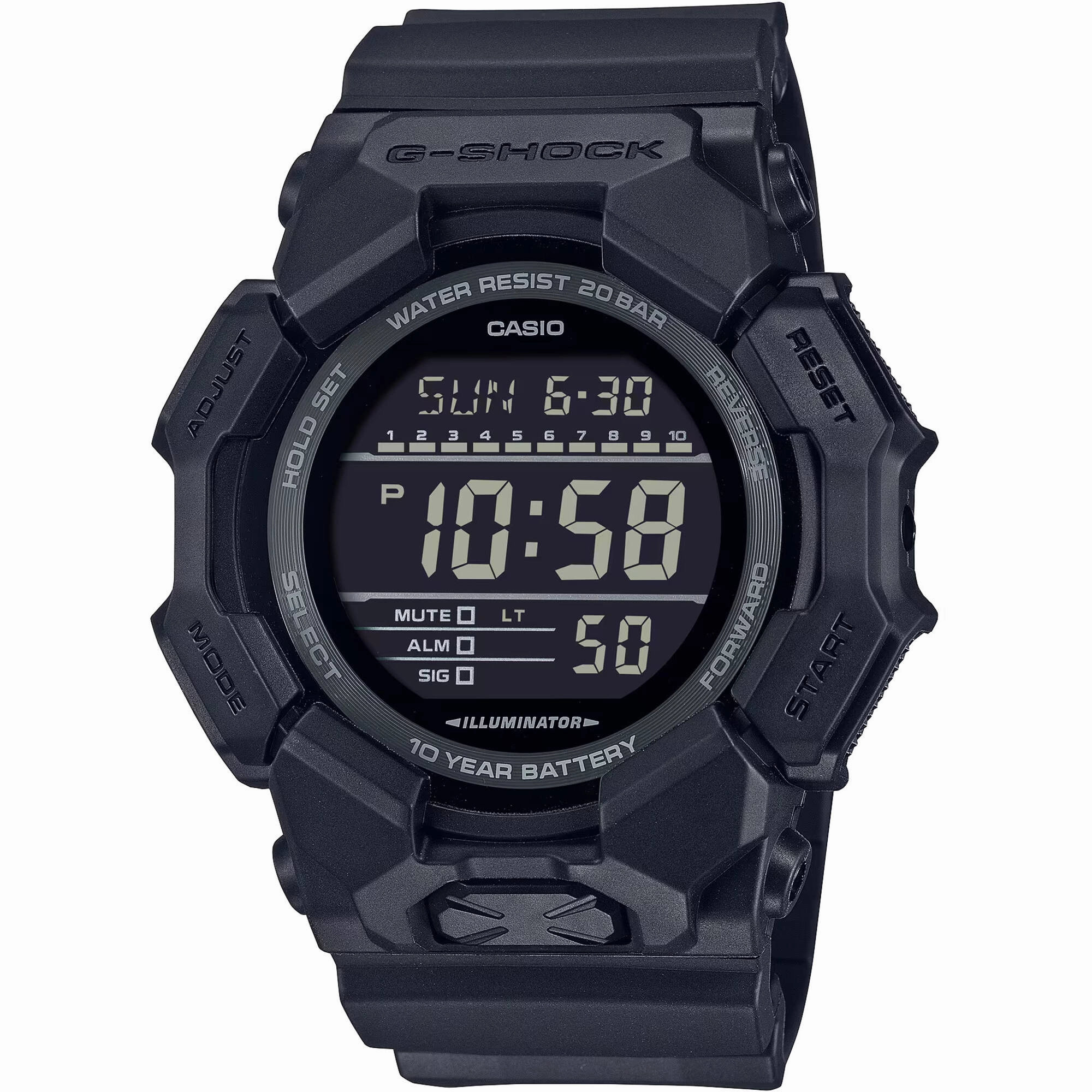 Casio Men's Watch - G-Shock World Time Black Digital Dial Resin Strap | GD010-1A1