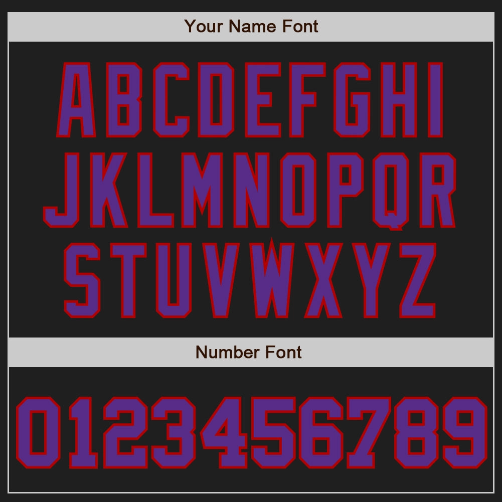 Custom Black Gray Pinstripe Purple-Red Authentic Baseball Jersey