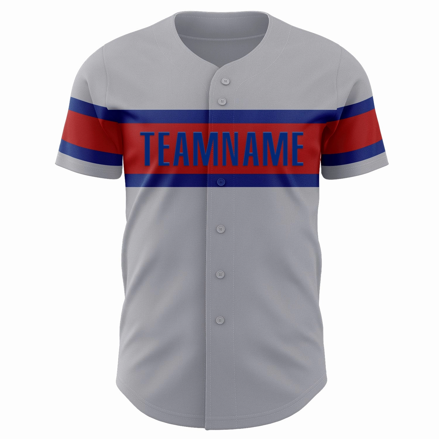 Custom Gray Red-Royal Authentic Baseball Jersey