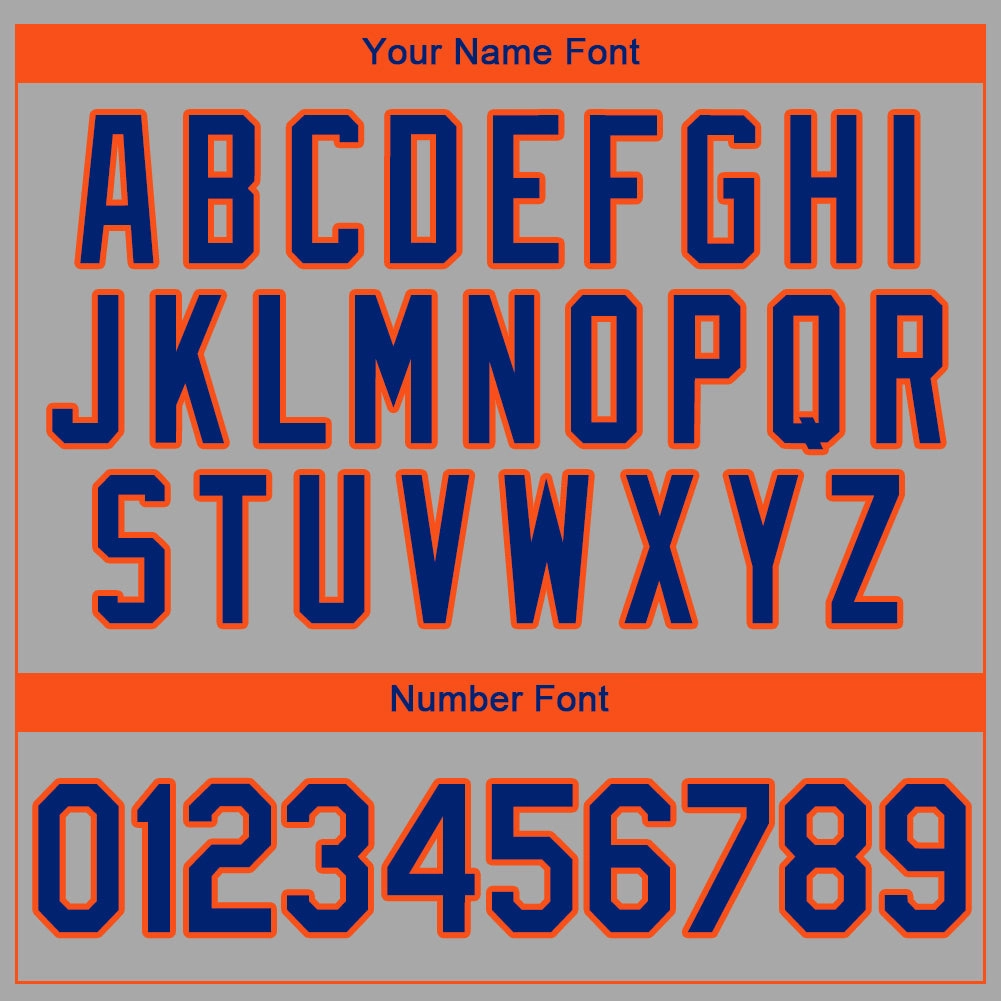 Custom Gray Royal-Orange Authentic Baseball Jersey