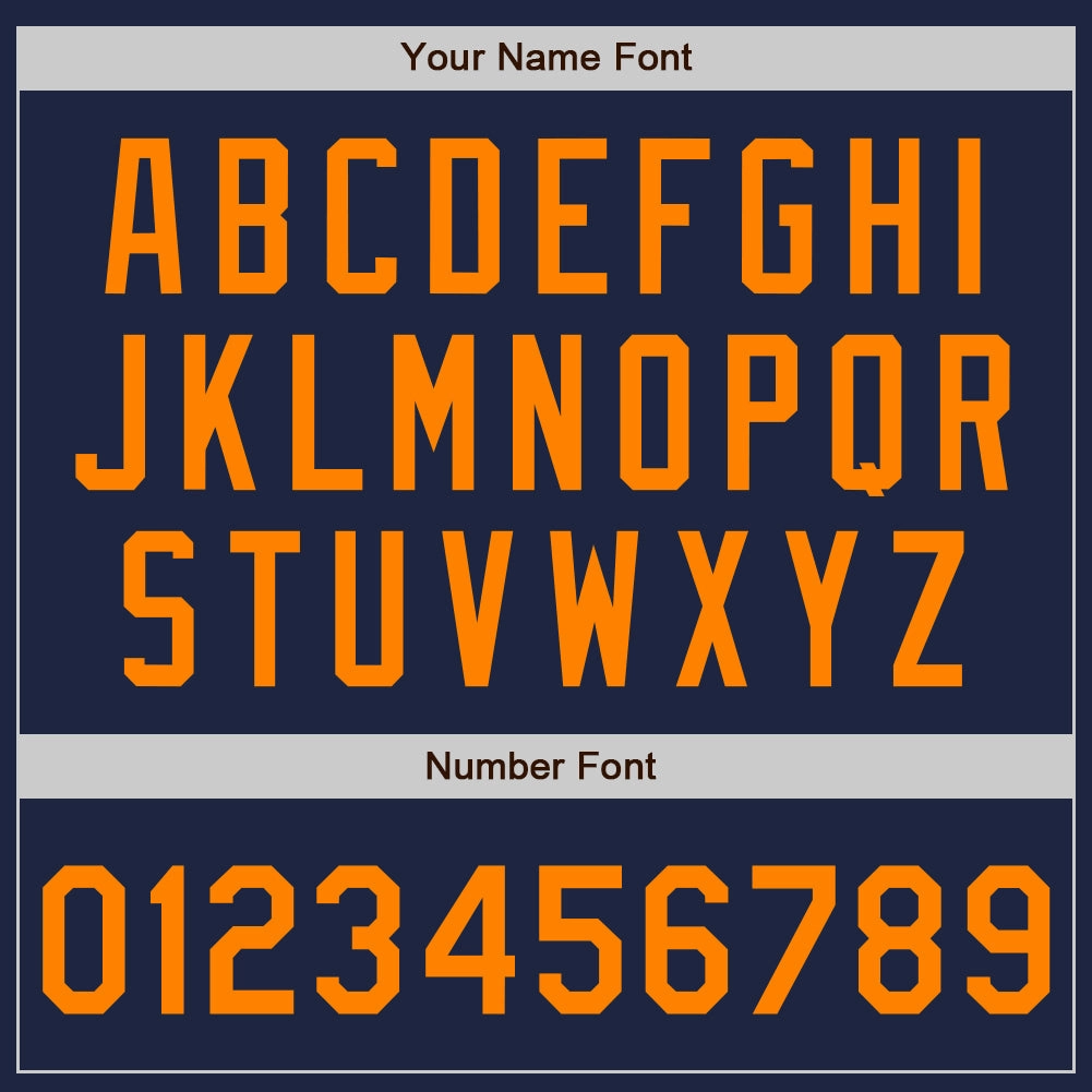 Custom Navy Bay Orange-Navy Authentic Baseball Jersey