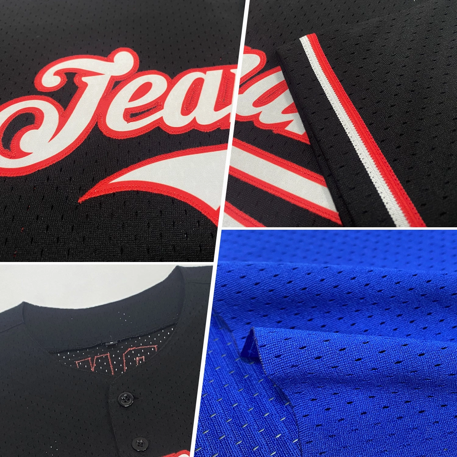 Custom Royal Crimson-White Mesh Authentic Throwback Baseball Jersey