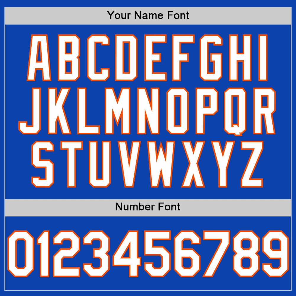 Custom Thunder Blue White-Orange Authentic Baseball Jersey
