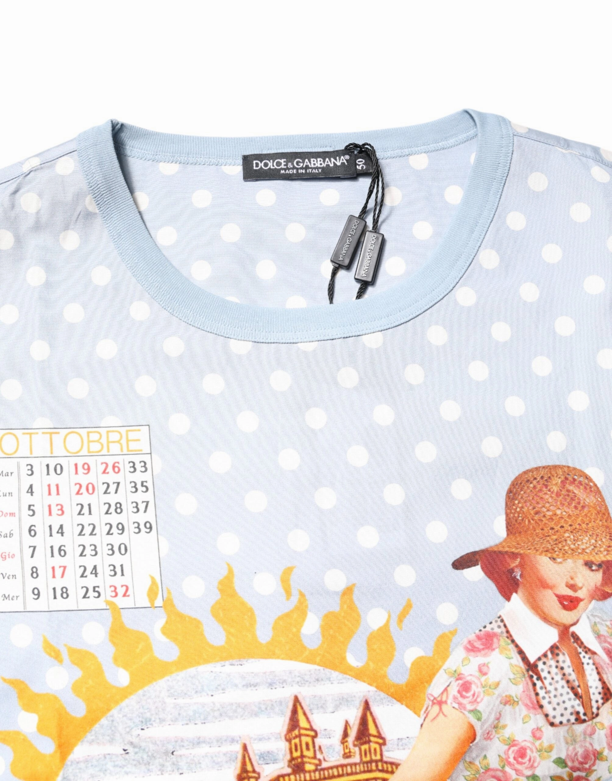 Dolce & Gabbana blue Graphic Print Short Sleeve Men's T-shirt