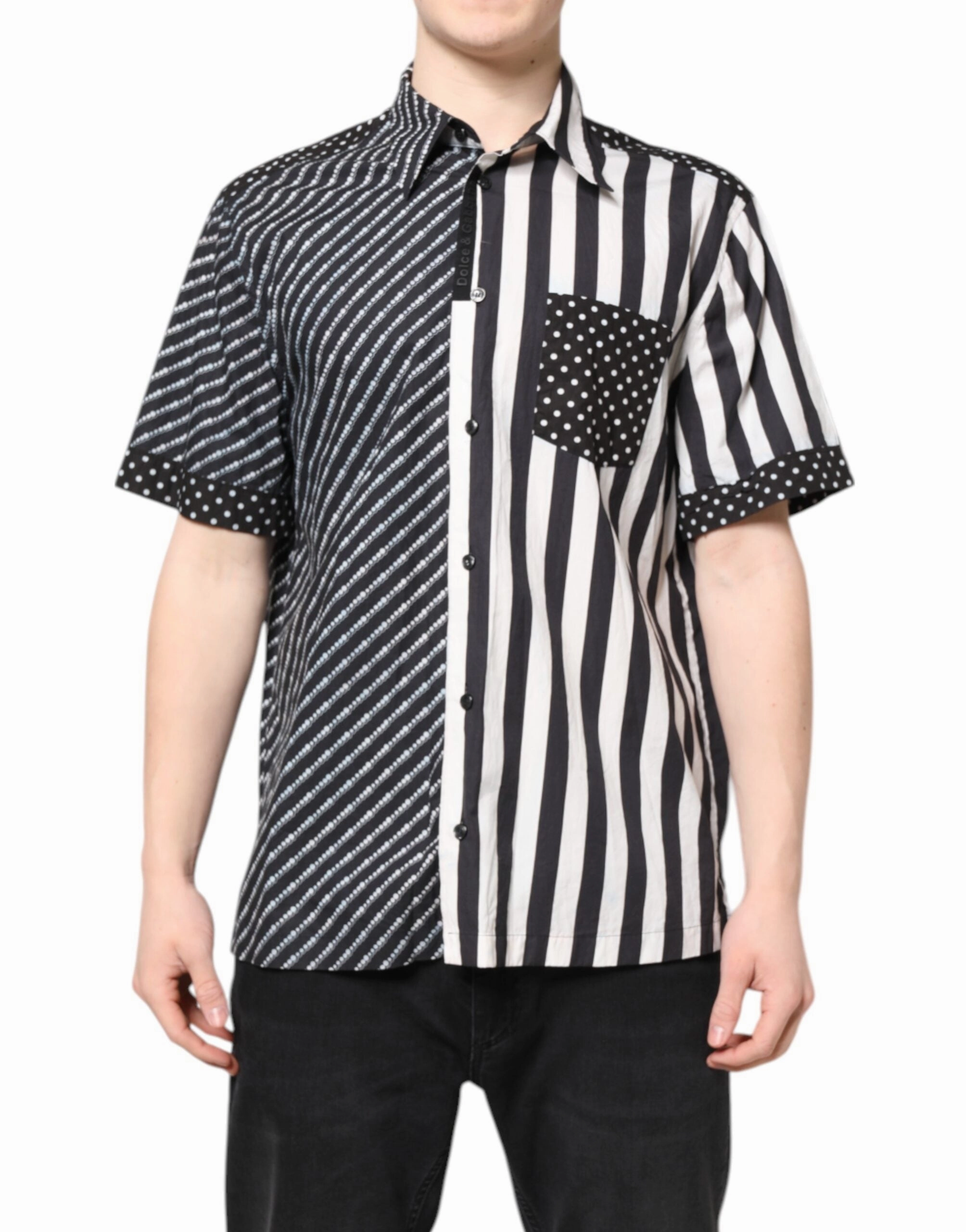 Dolce & Gabbana  Stripe Button Down Casual Men's Shirt (Pre-Owned)