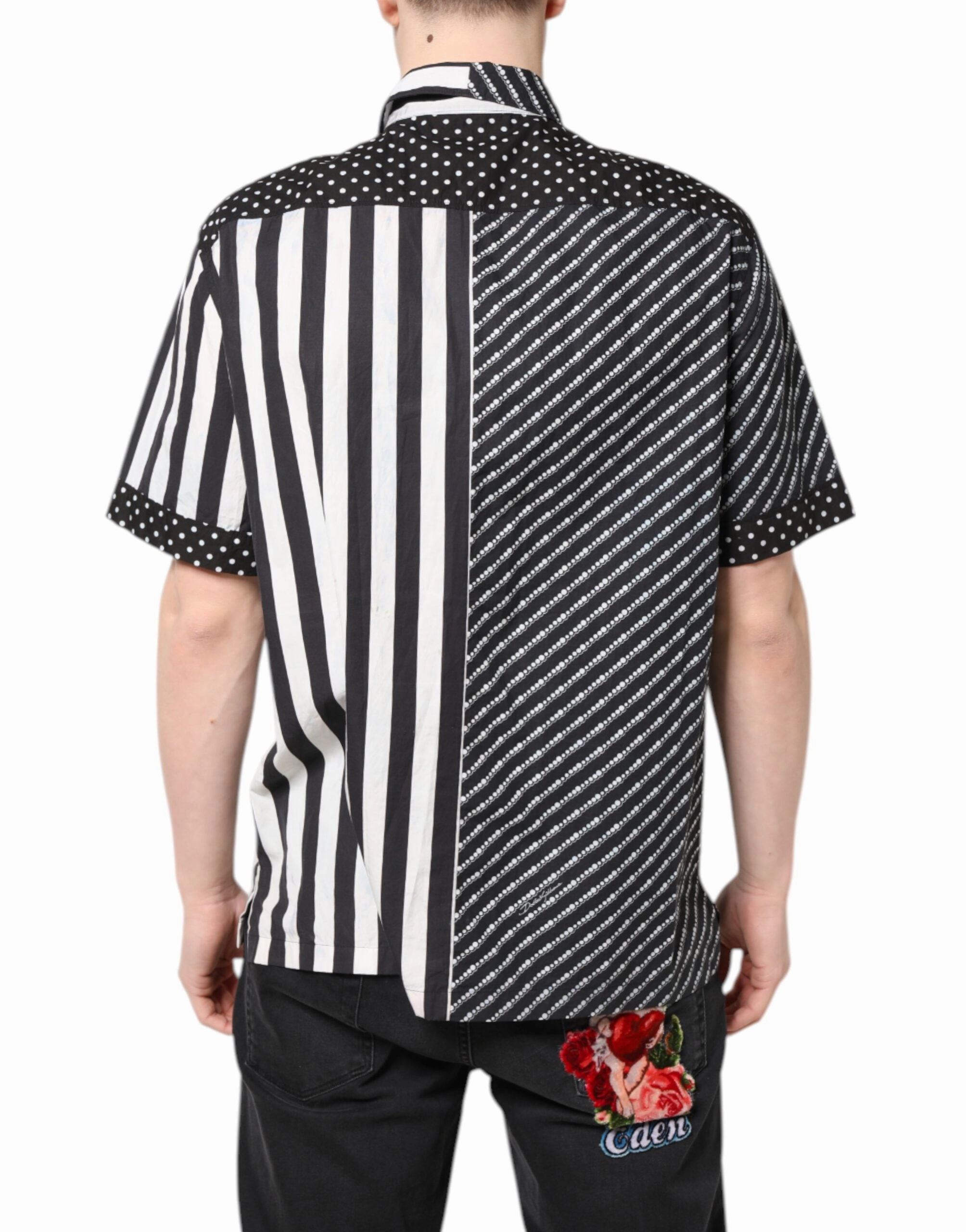 Dolce & Gabbana  Stripe Button Down Casual Men's Shirt (Pre-Owned)