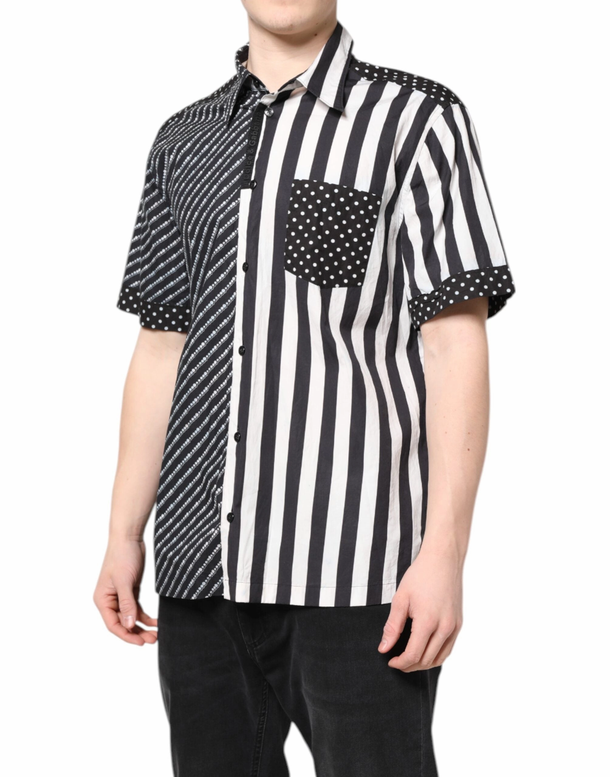 Dolce & Gabbana  Stripe Button Down Casual Men's Shirt (Pre-Owned)