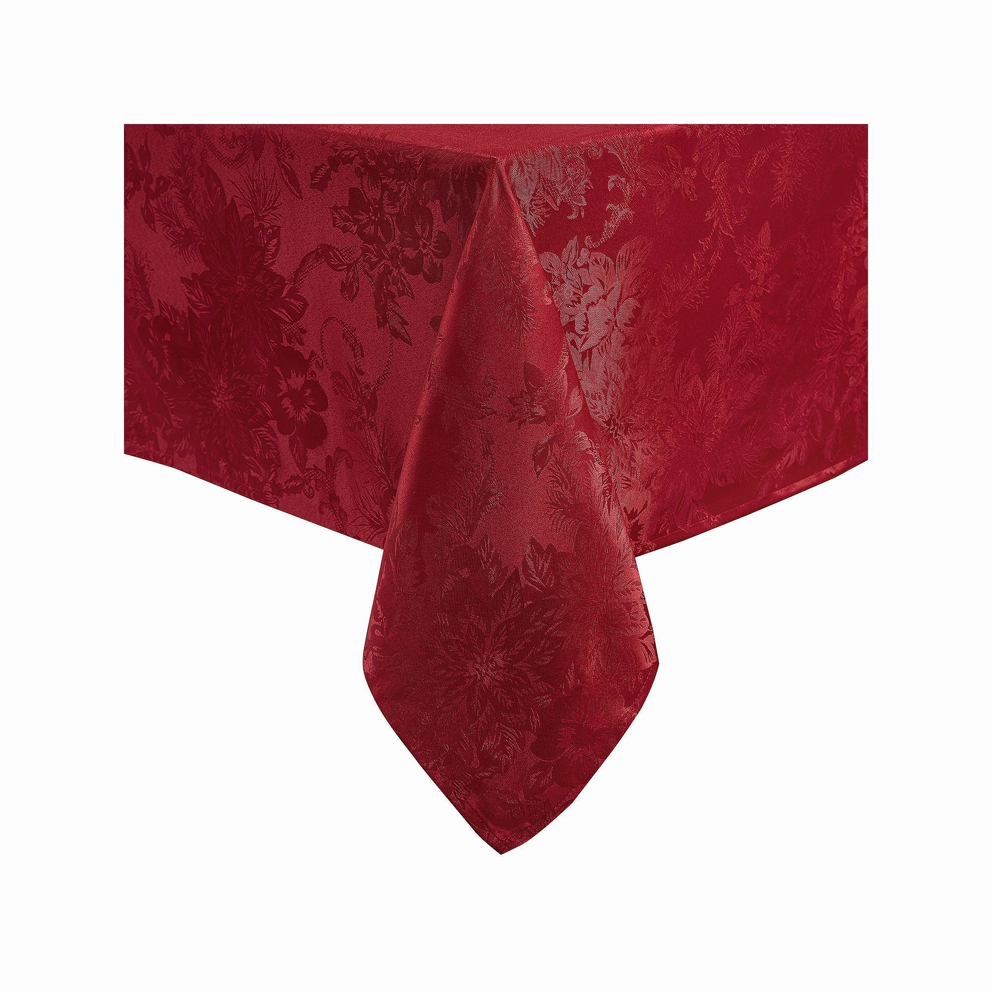 Elrene Home Fashions Poinsettia Elegance Tablecloth - RED ONE SIZE