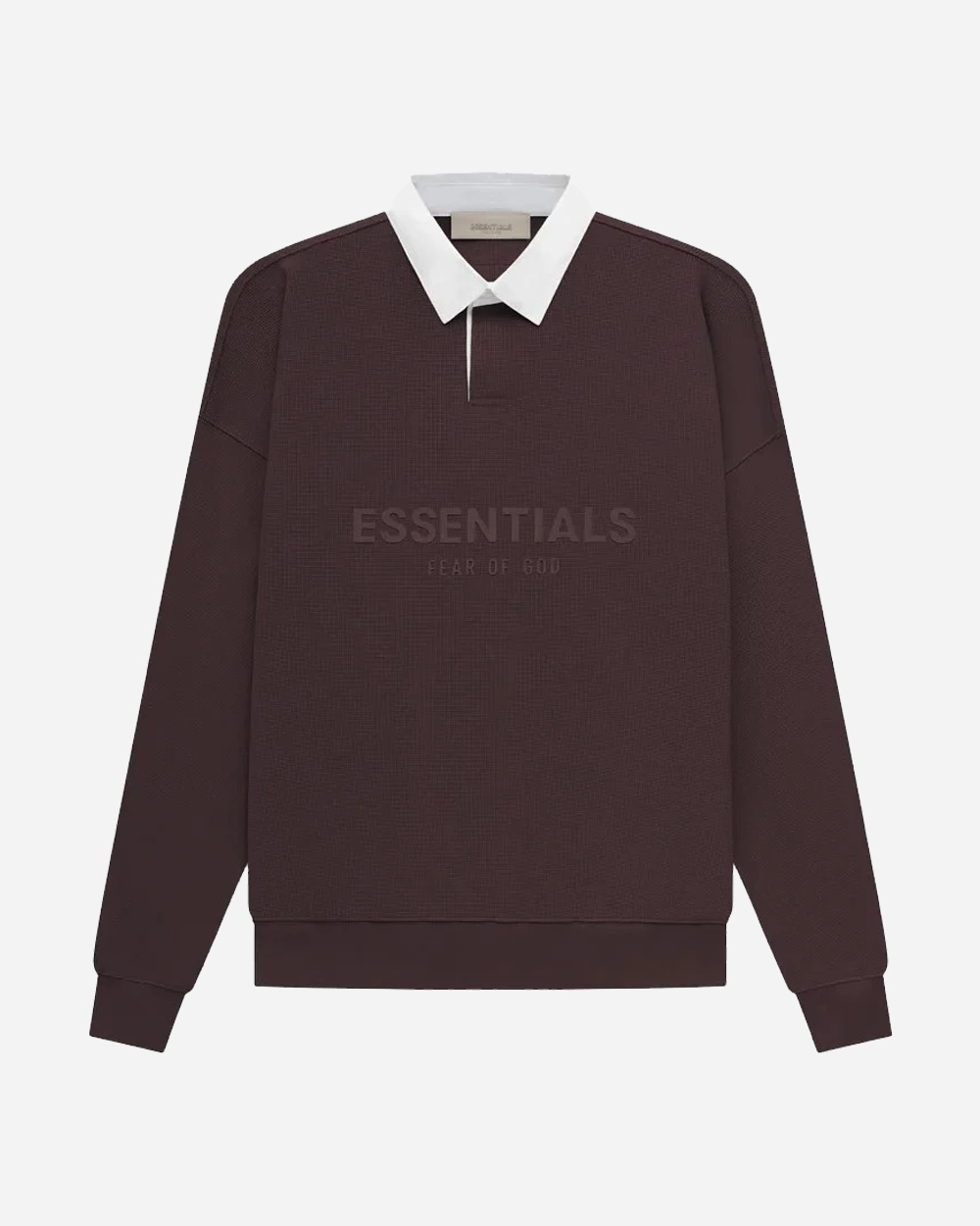 FOG ESSENTIALS SS23 SILICON PLUM WAFFLE BONDED POLO RUGBY CREWNECK
