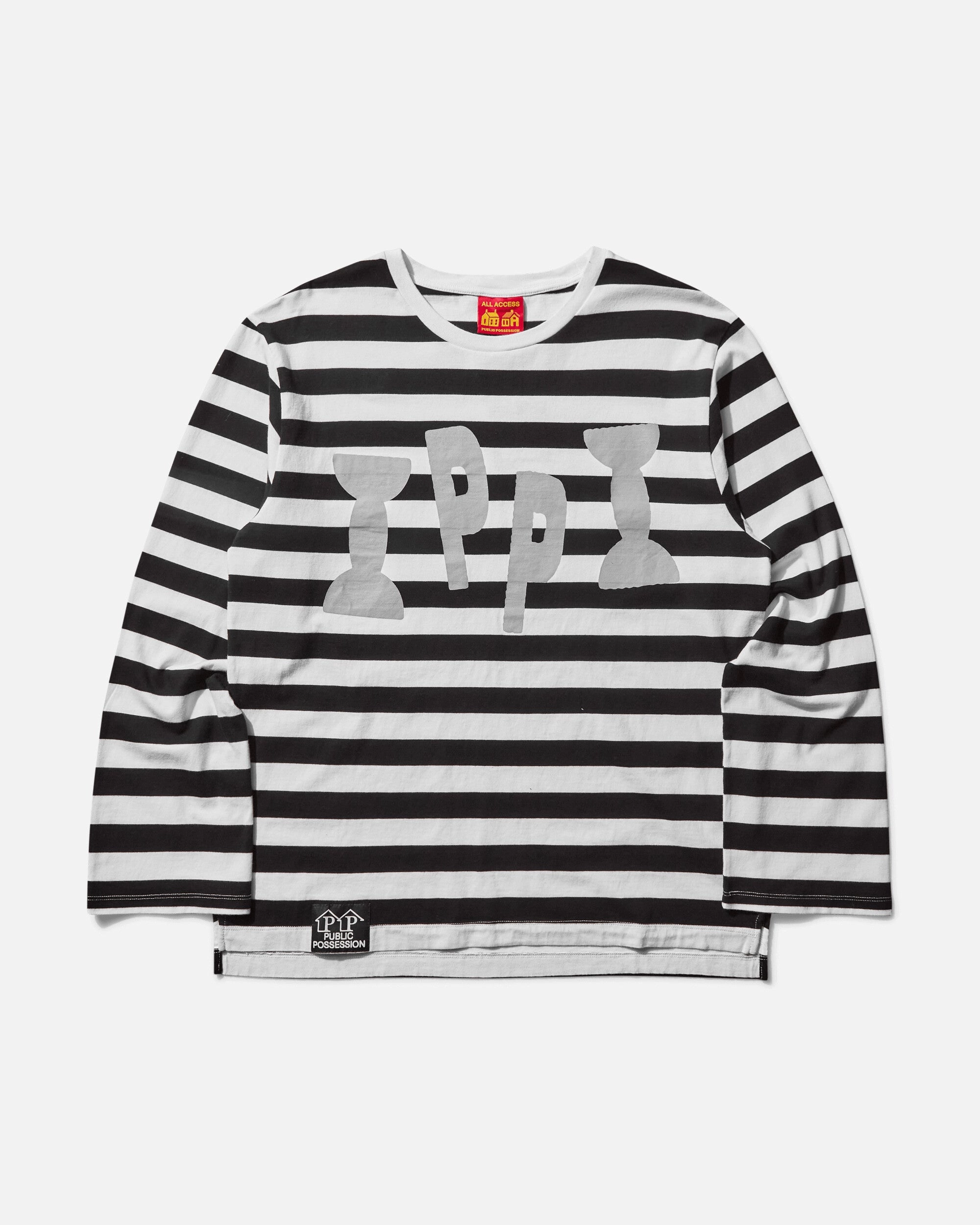 Men's Ippi Striped Longsleeve T-Shirt Black / White