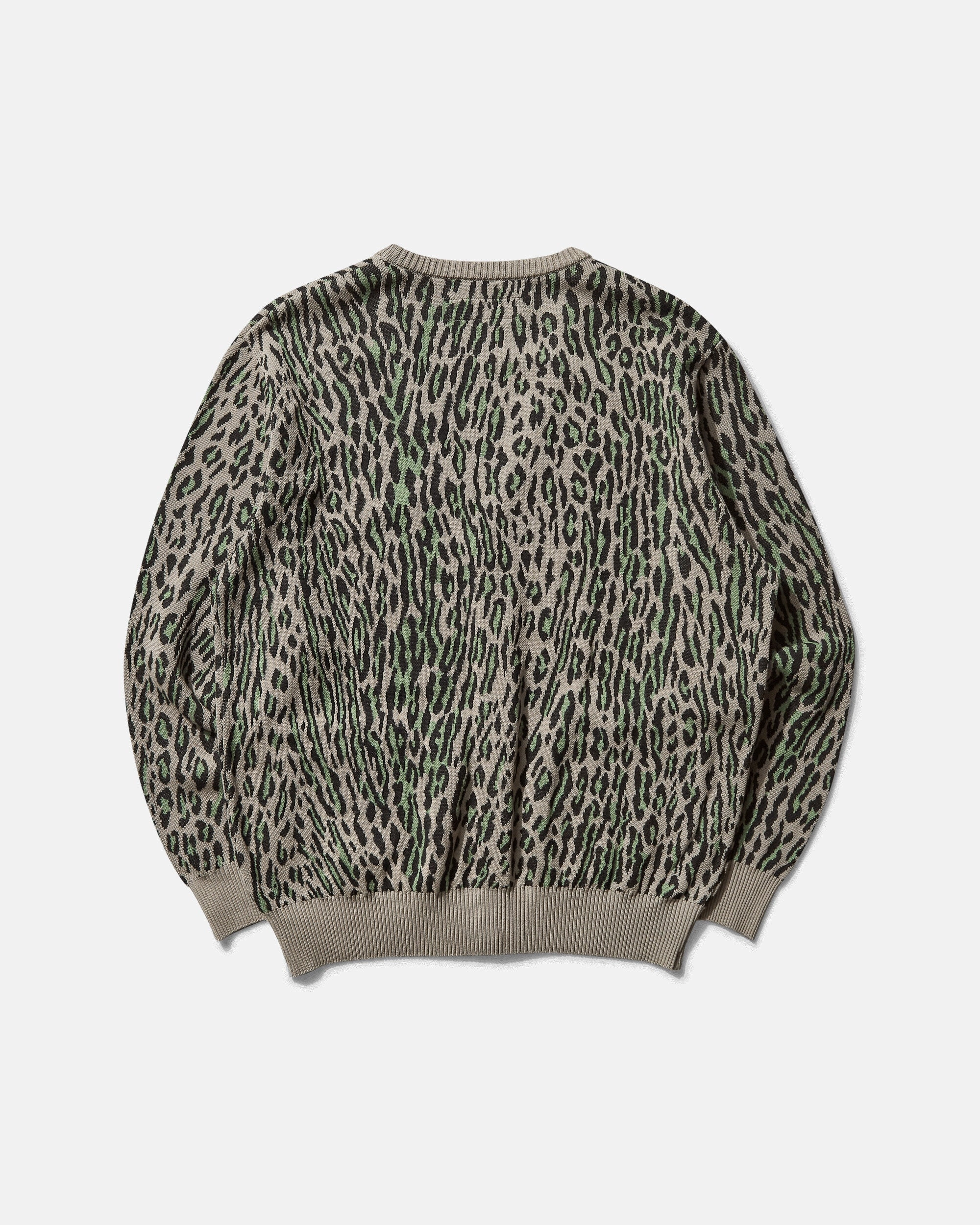Men's Leopard Jacquard Cardigan (Type-2) Grey