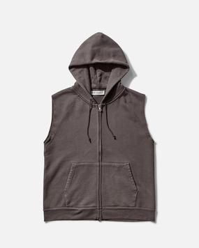 Men's Motor Hood Vest Brown Sun Fade