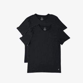 mens jordan flight cotton stretch s/s tees 2 pack (black)