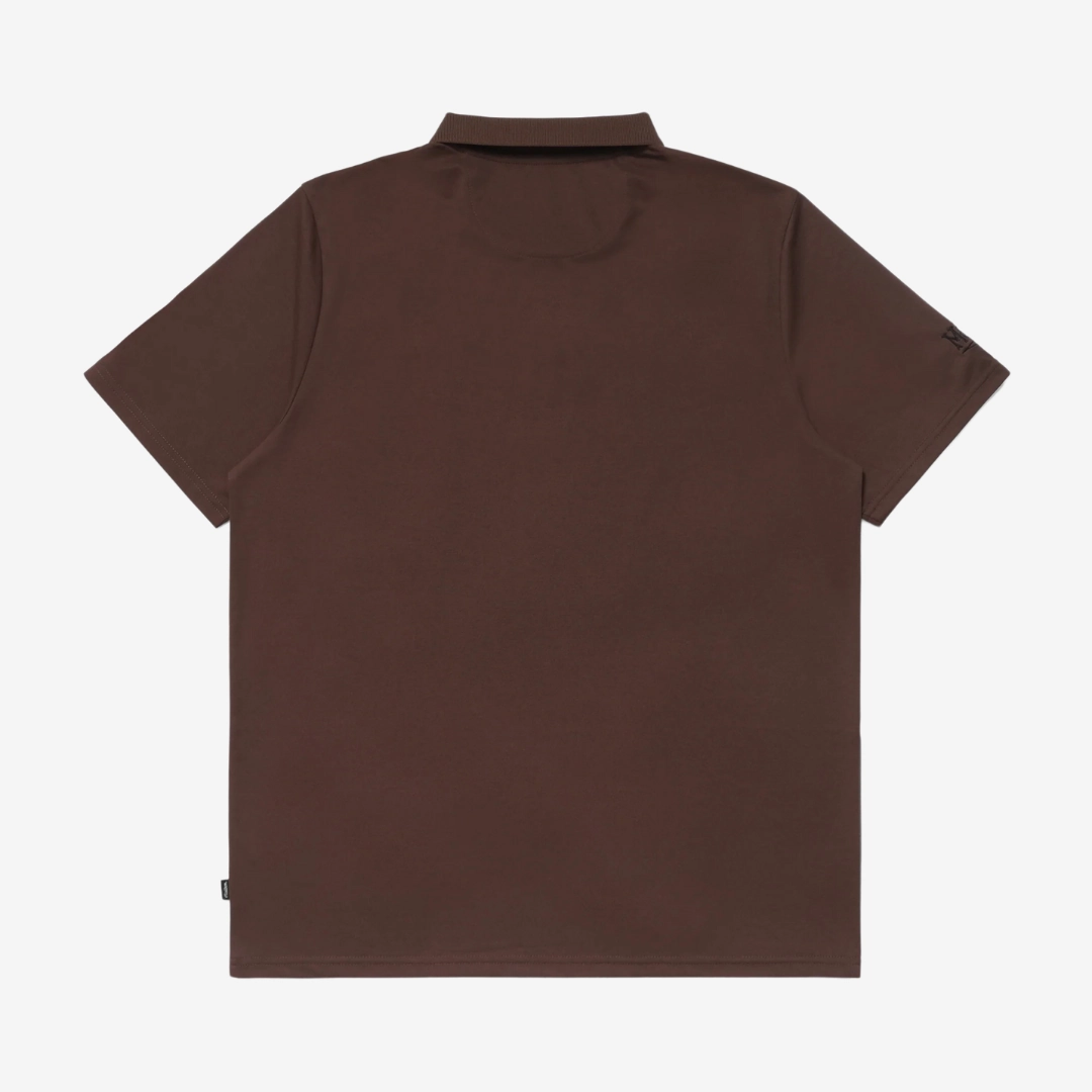 mens malbon golf fudd buckets performance pique polo (brown)