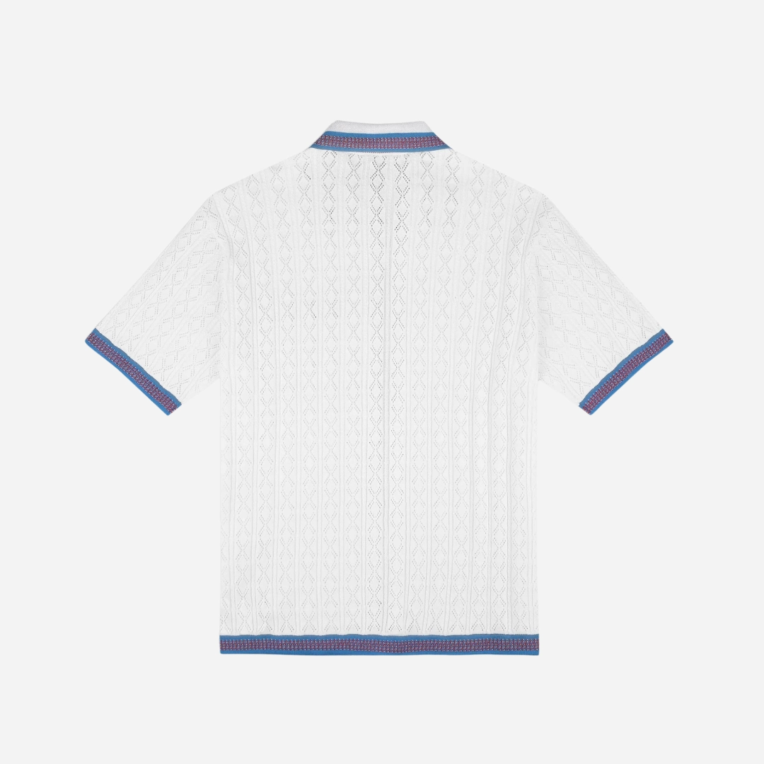 mens sergio tacchini aldo pointelle polo (brilliant white)