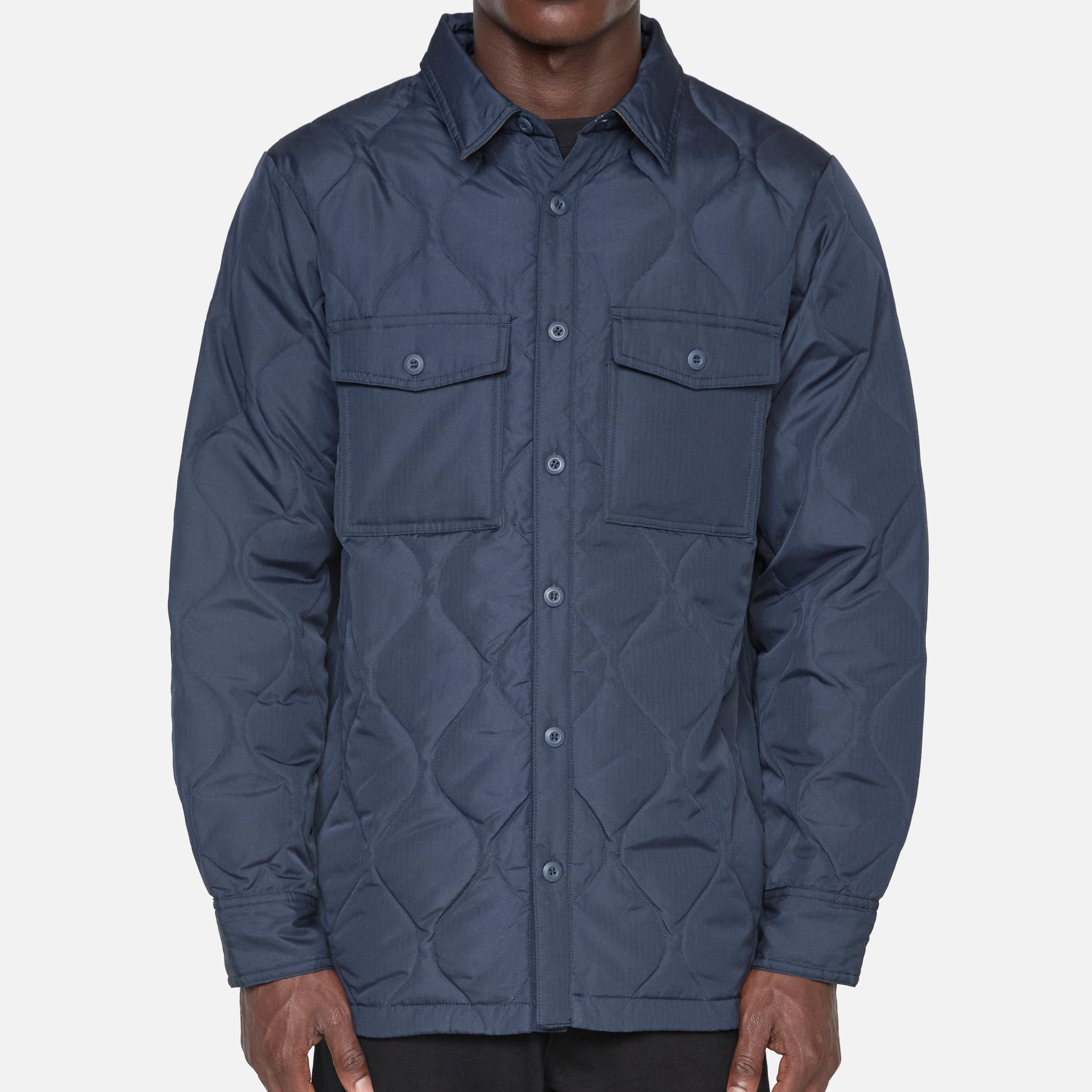 Military Down Shirt Dark Navy