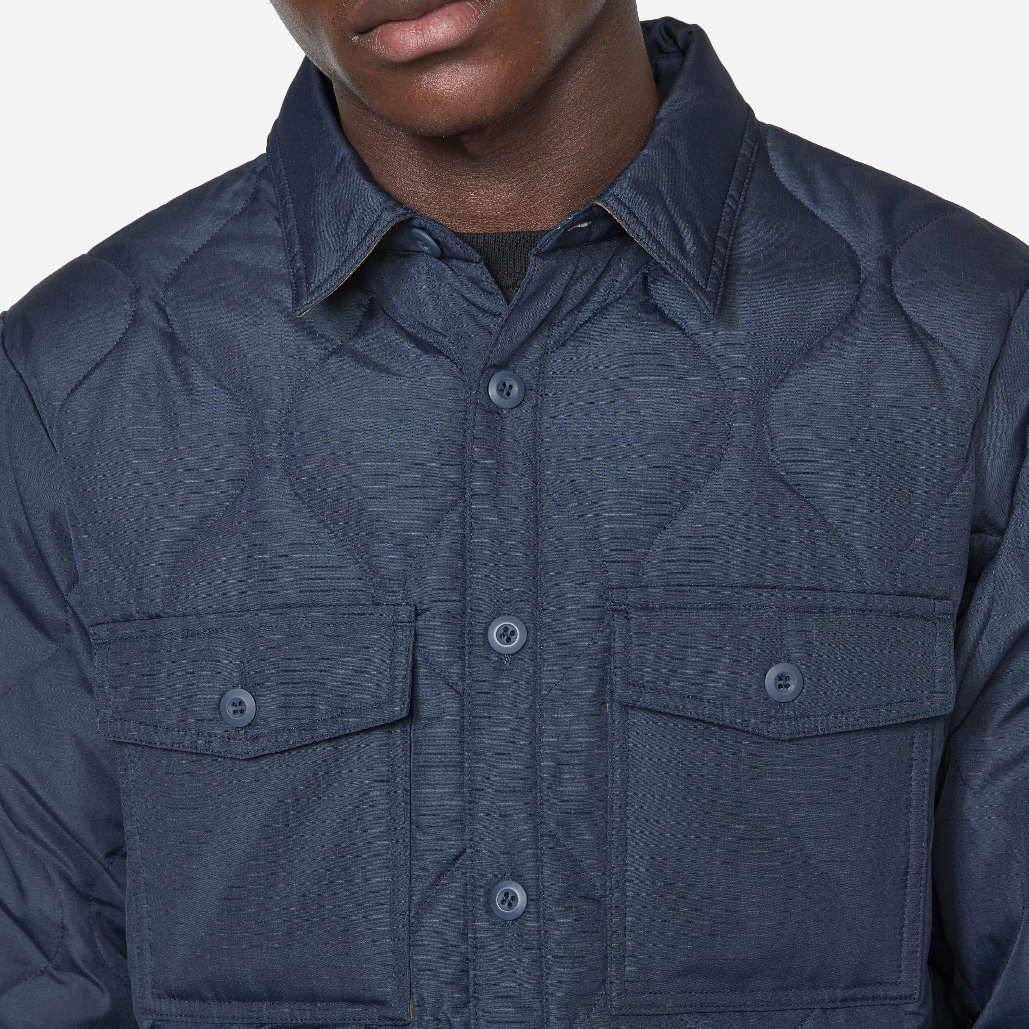 Military Down Shirt Dark Navy