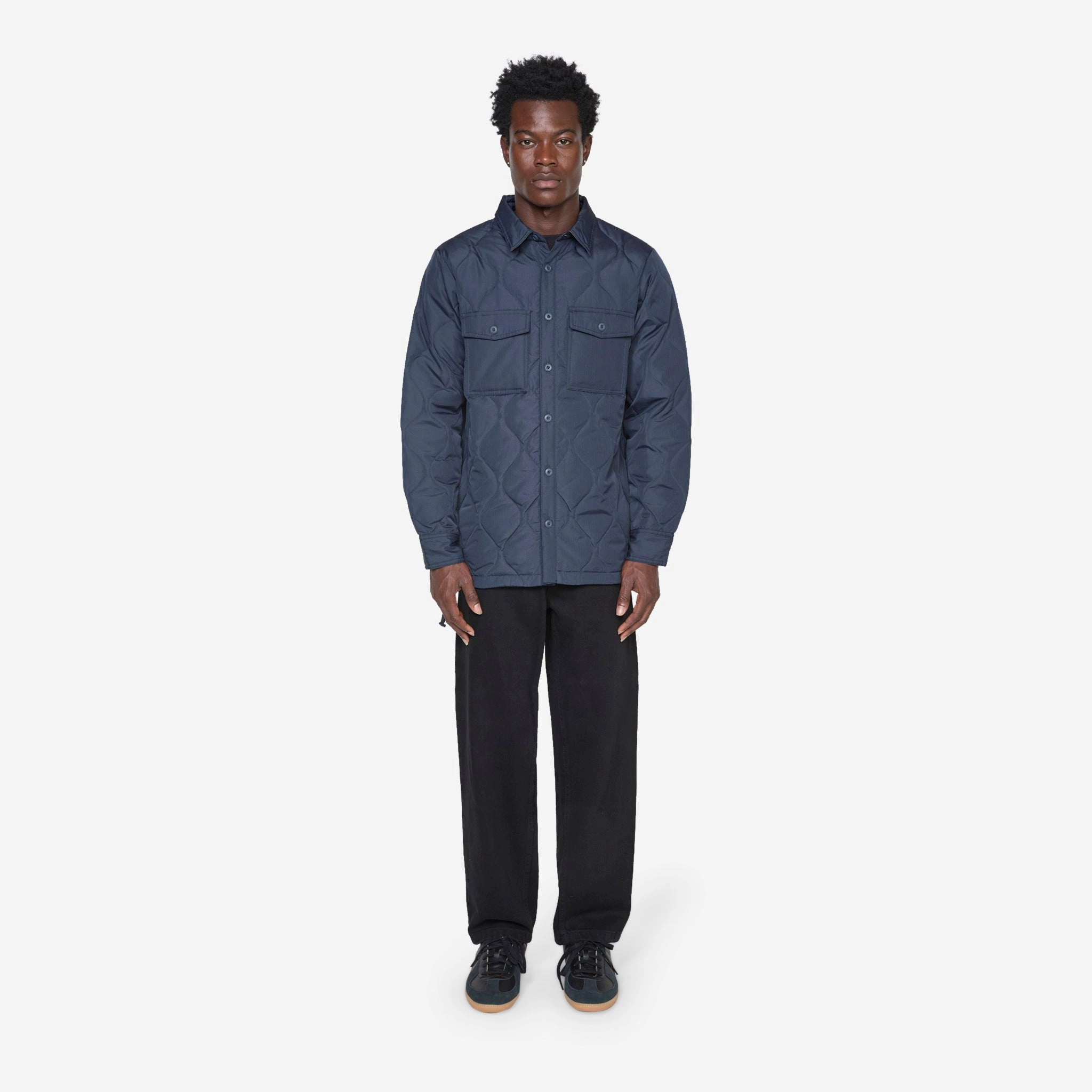 Military Down Shirt Dark Navy