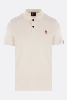 piquet polo shirt with logo patch