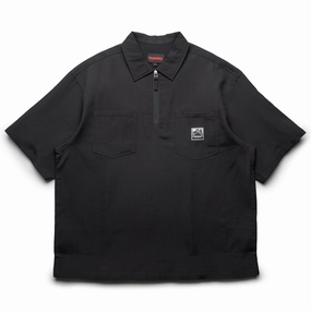 Pleasures Electron Zip Polo - Black