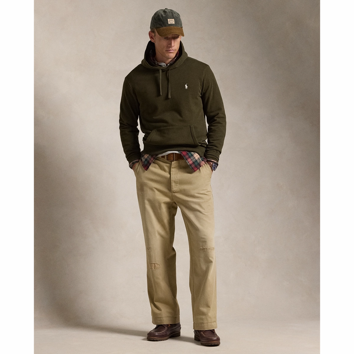 Polo Ralph Lauren LONG-SLEEVE LOOPBACK TERRY HOODIE - DARK LODEN