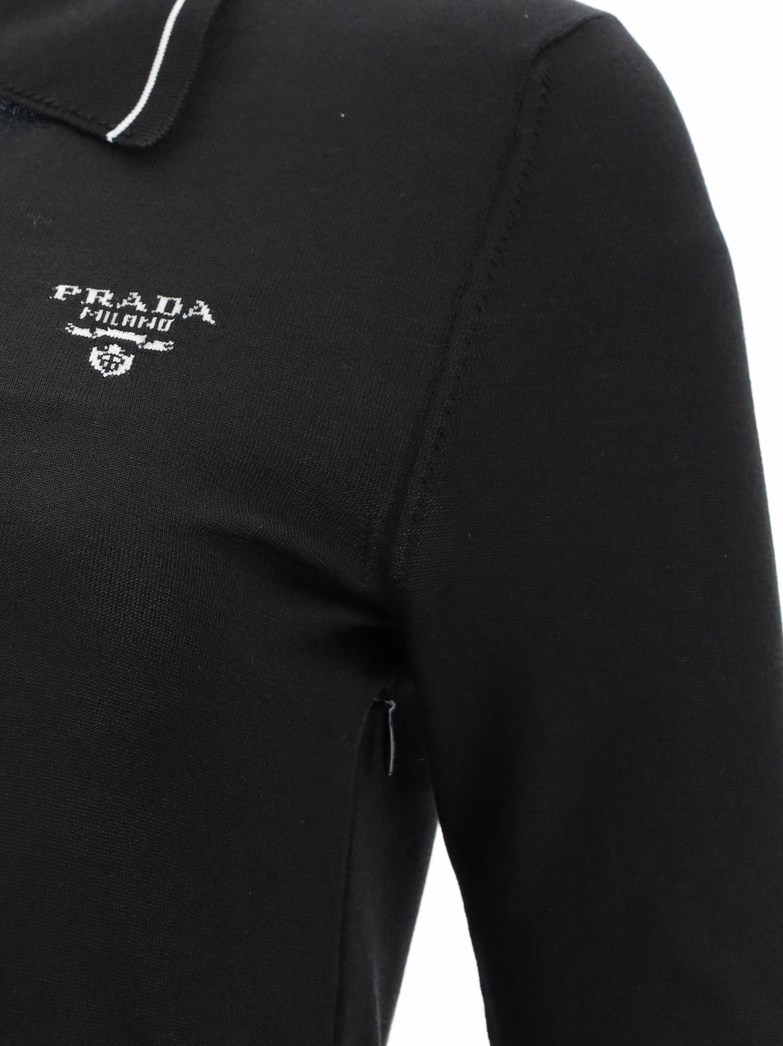 Prada Logo Intarsia Midi Polo Dress