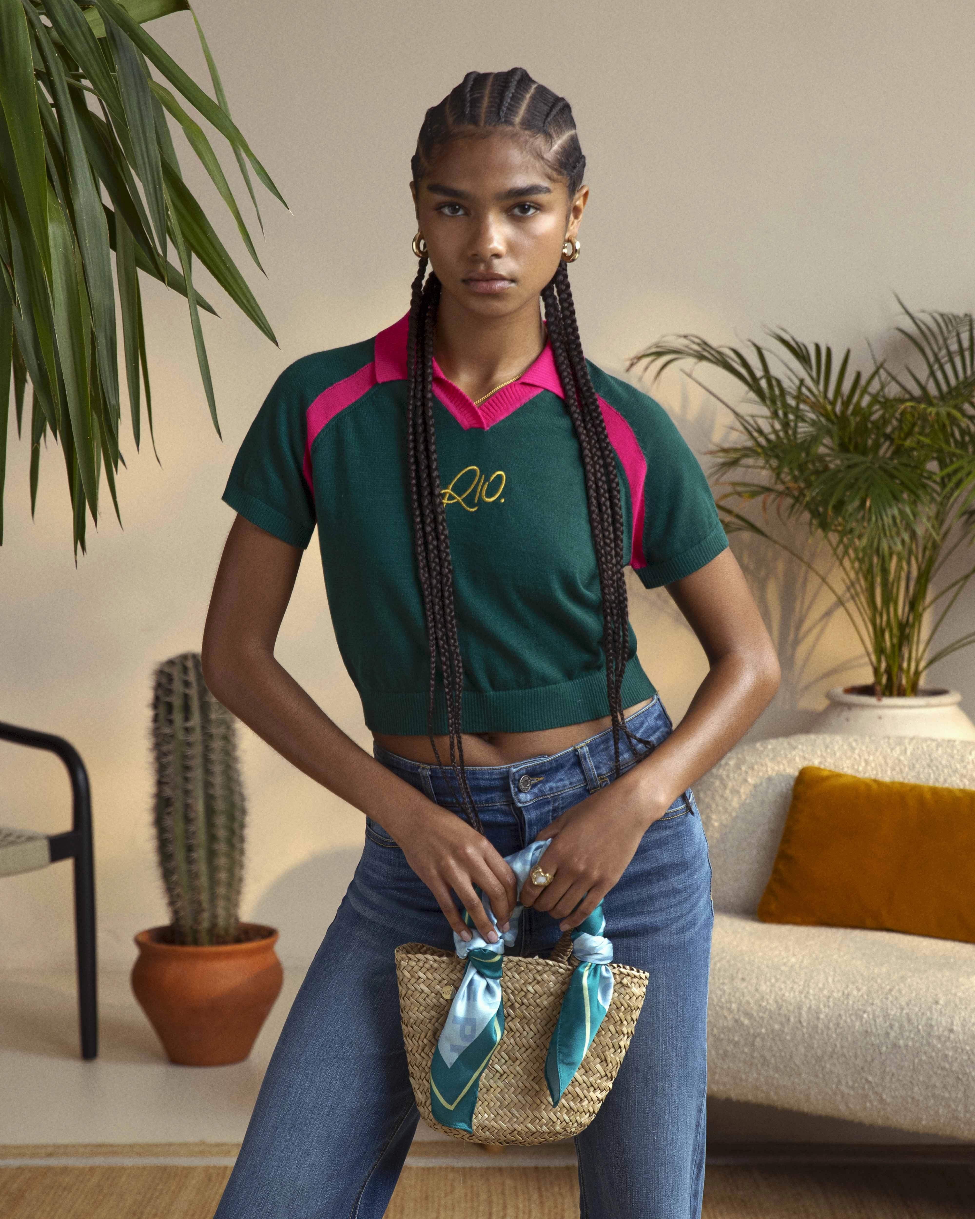 R10 Knit Polo Forest Green