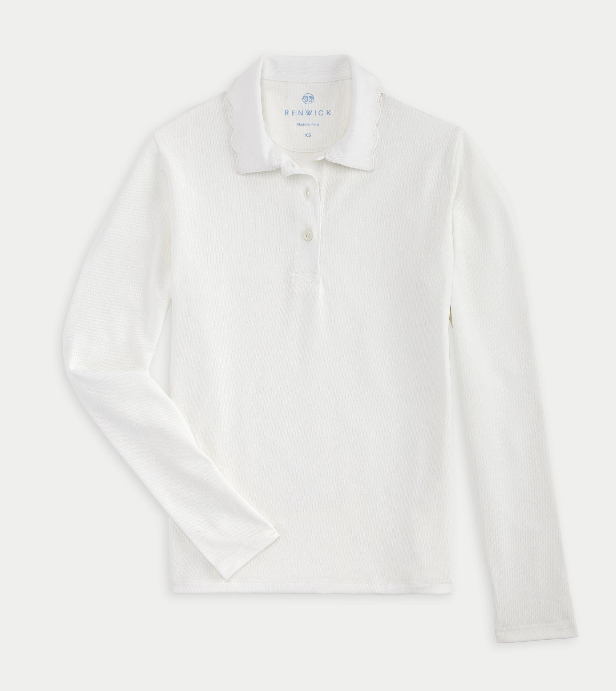 Renwick Scallop Collar Long Sleeve Polo