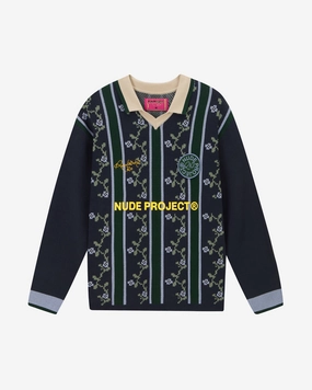Rosel Football Polo Knit Navy