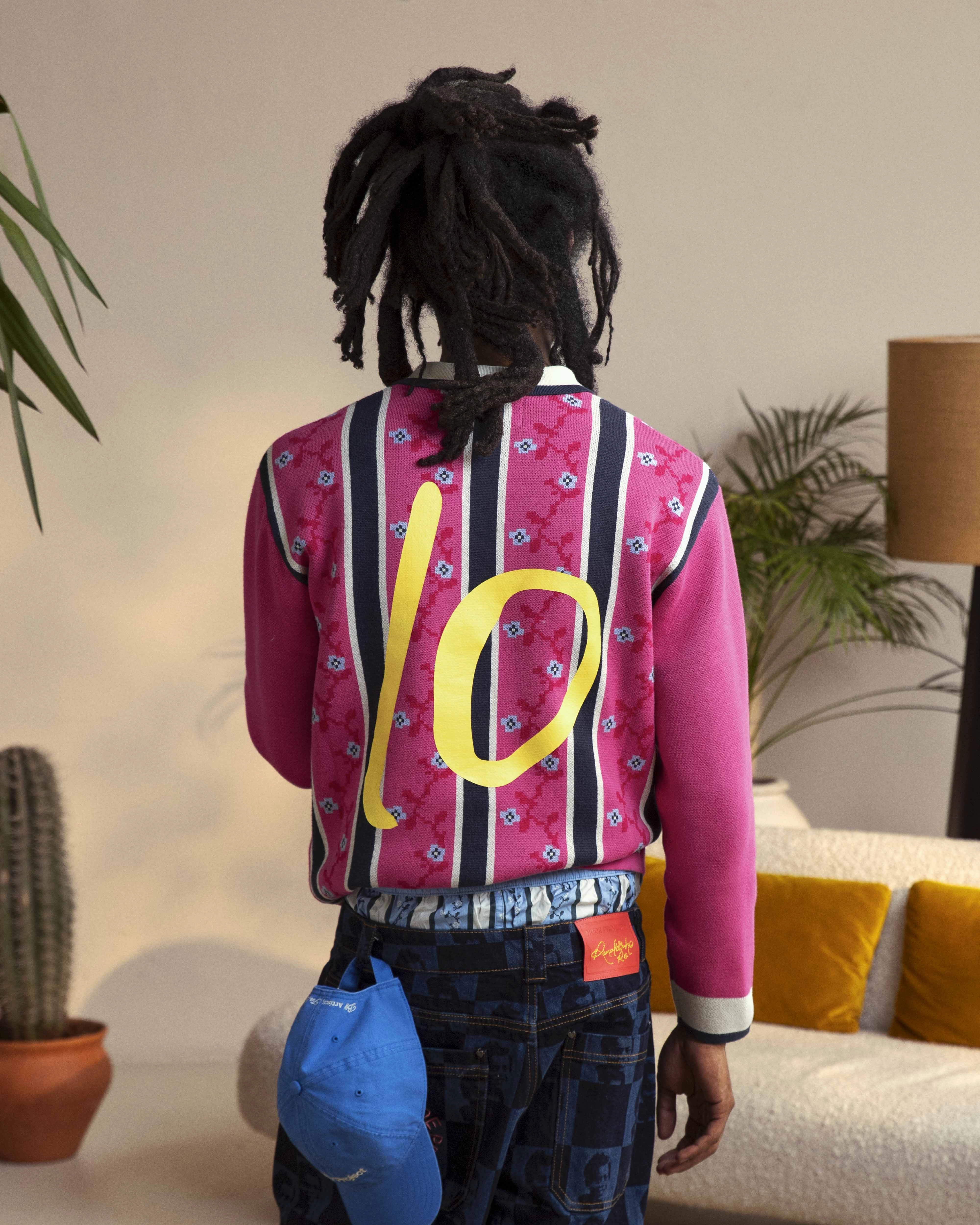 Rosel Football Polo Knit Pink