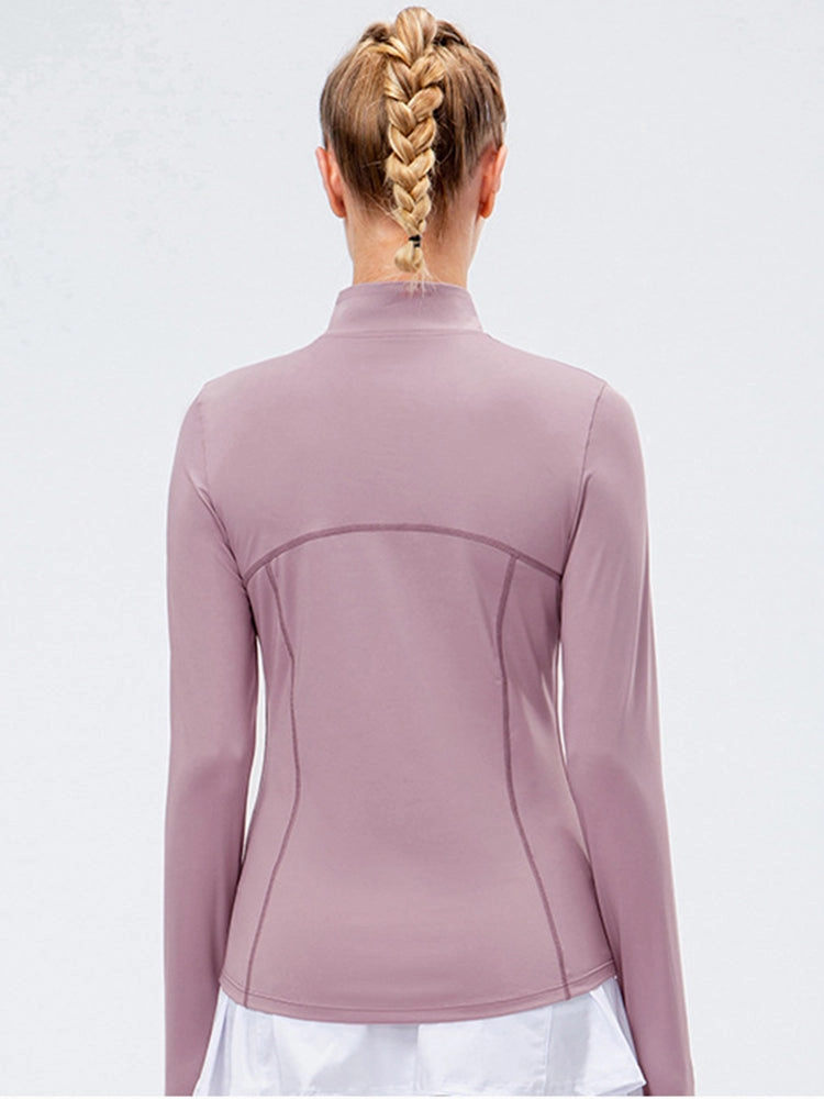 Solid Color Yoga Long Sleeve Workout Top