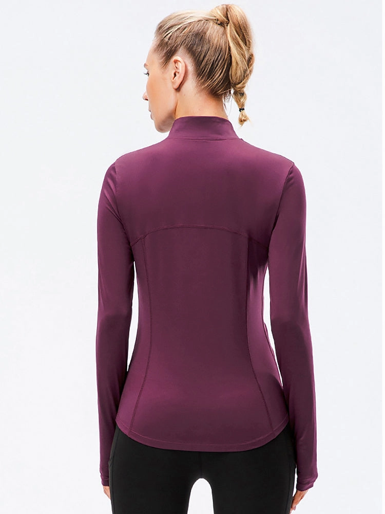 Solid Color Yoga Long Sleeve Workout Top