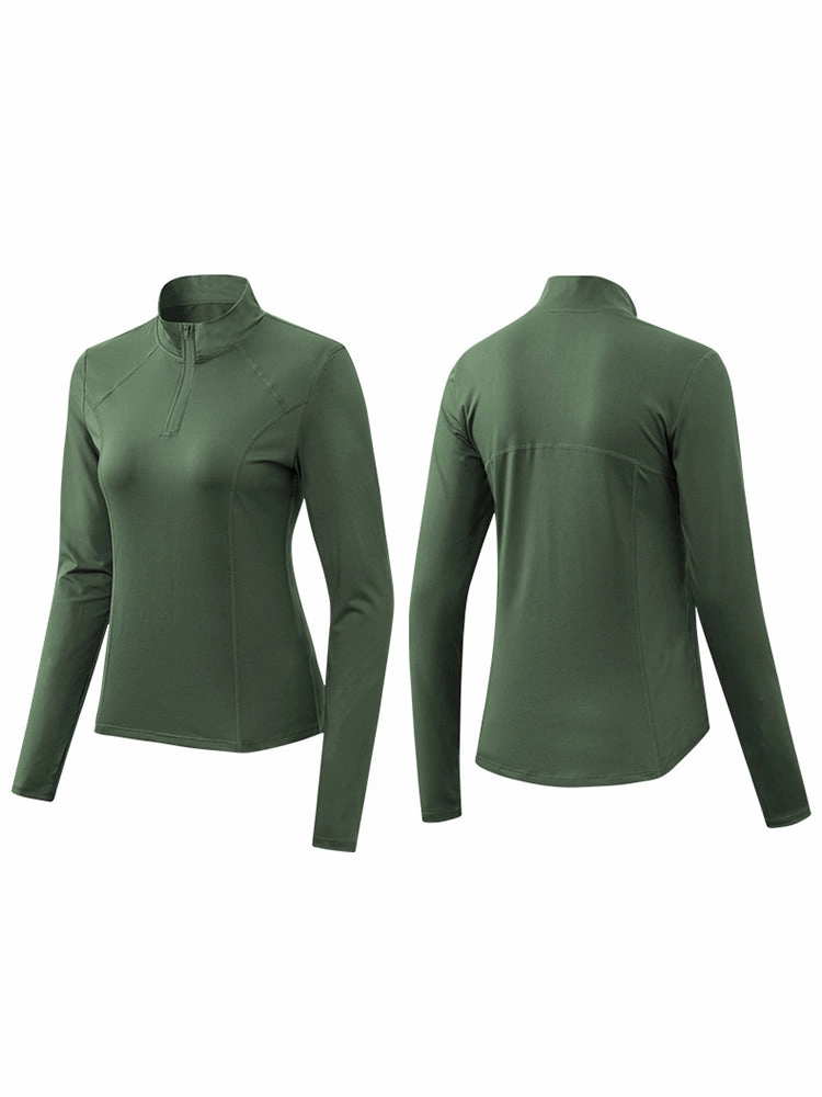 Solid Color Yoga Long Sleeve Workout Top