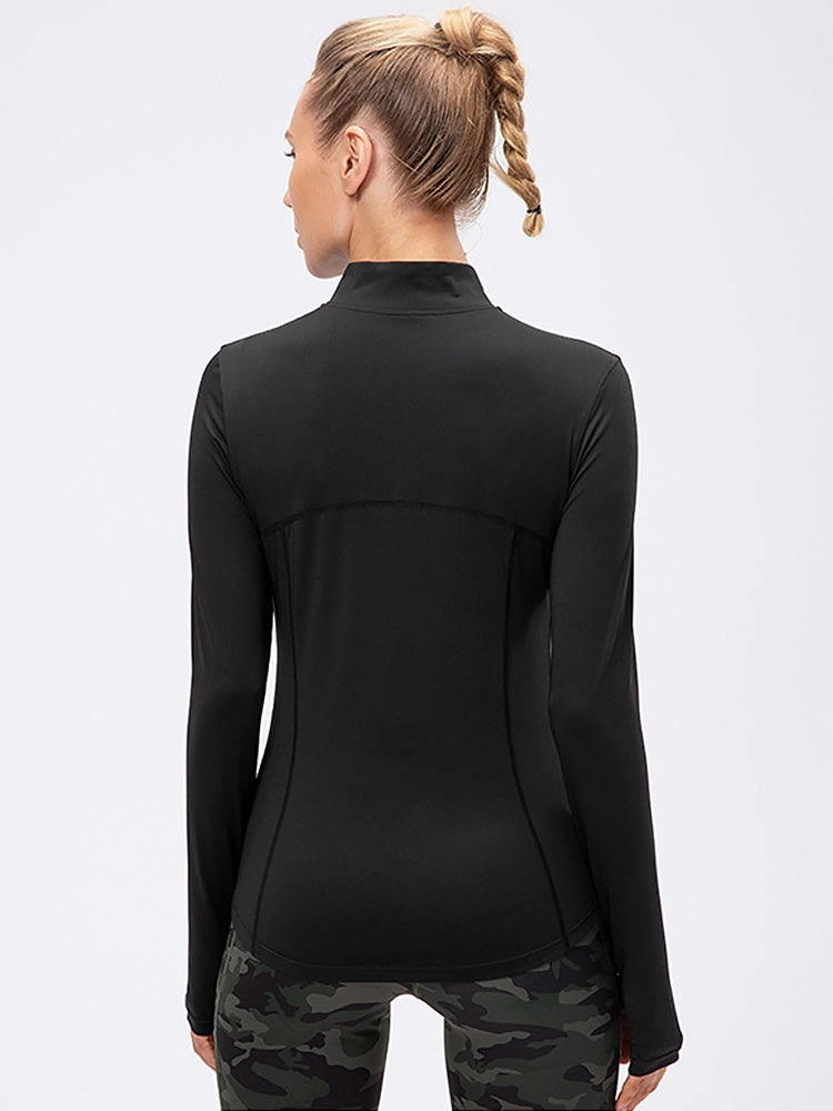 Solid Color Yoga Long Sleeve Workout Top