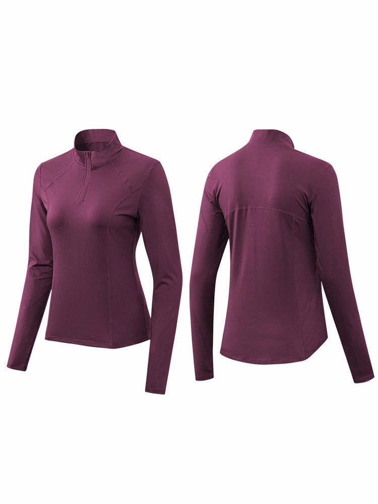 Solid Color Yoga Long Sleeve Workout Top