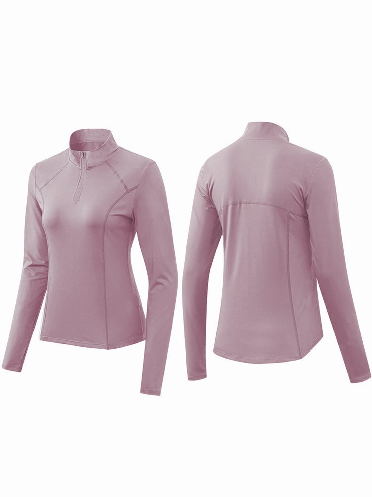 Solid Color Yoga Long Sleeve Workout Top